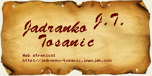 Jadranko Tošanić vizit kartica